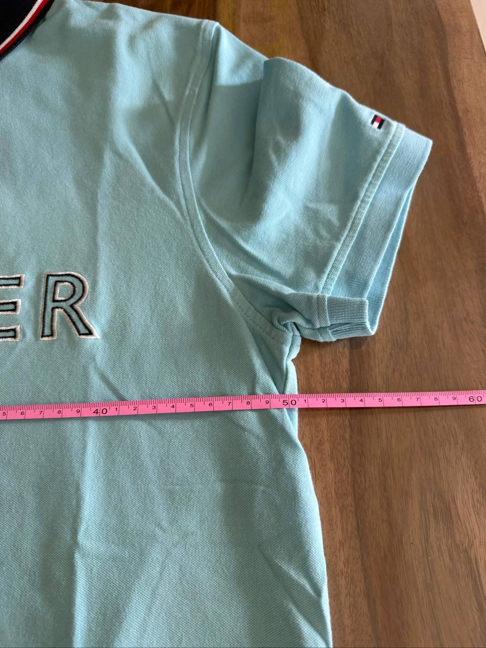 Polo Tommy Hilfiger Hombre M Custom Fit – Azul Cielo – Gran Logo Bordado – Vintage – Estado Perfecto – photo 11
